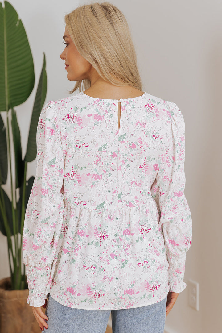 Amari Shirred Balloon Sleeve Blouse-1