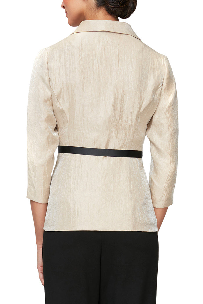 Alex Evenings Button Front Blouse with Tie Belt - Wholesale-1