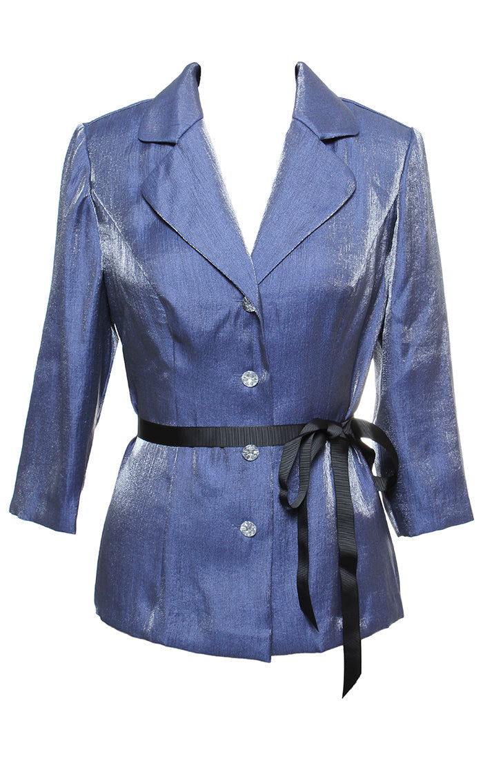 Alex Evenings Button Front Blouse with Tie Belt - Wholesale-2