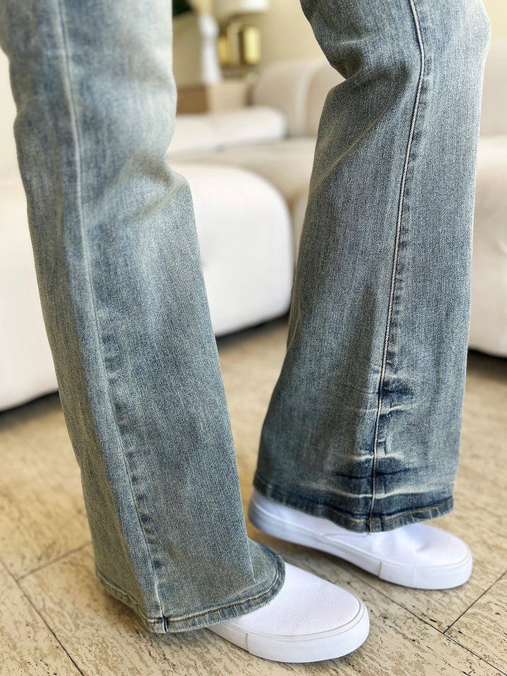 Judy Blue Full Size High Waist Flare Jeans-4