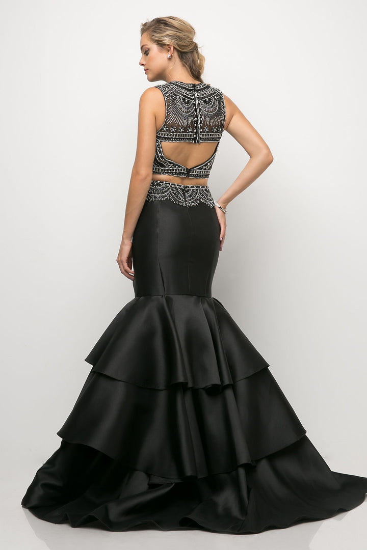 Beaded bodice 2 Piece Mermaid Gown-3