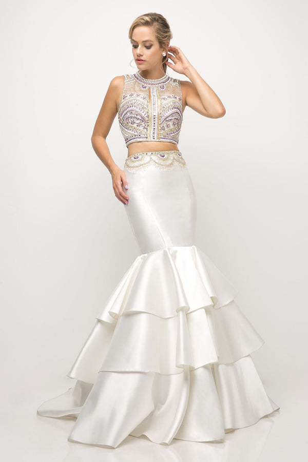 Beaded bodice 2 Piece Mermaid Gown-0