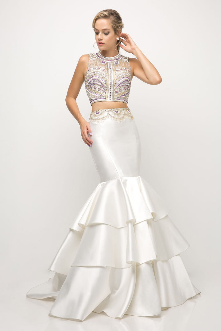 Beaded bodice 2 Piece Mermaid Gown-0