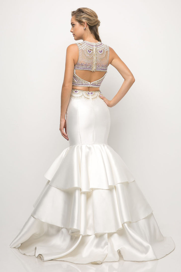 Beaded bodice 2 Piece Mermaid Gown-1