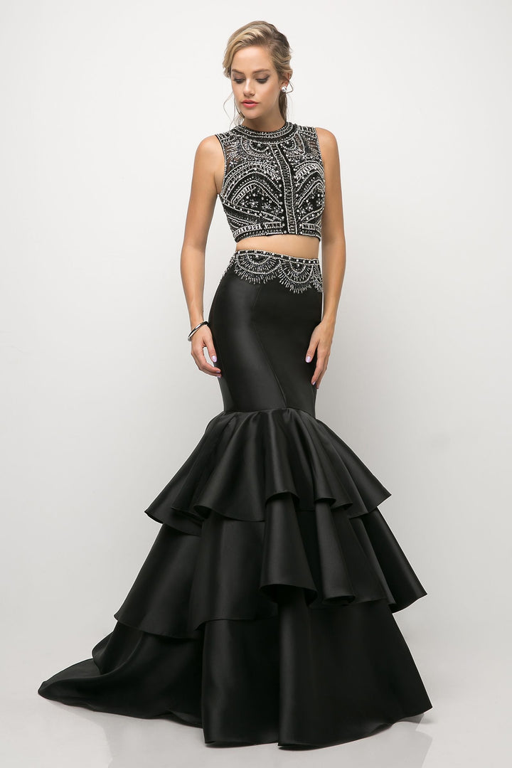 Beaded bodice 2 Piece Mermaid Gown-2