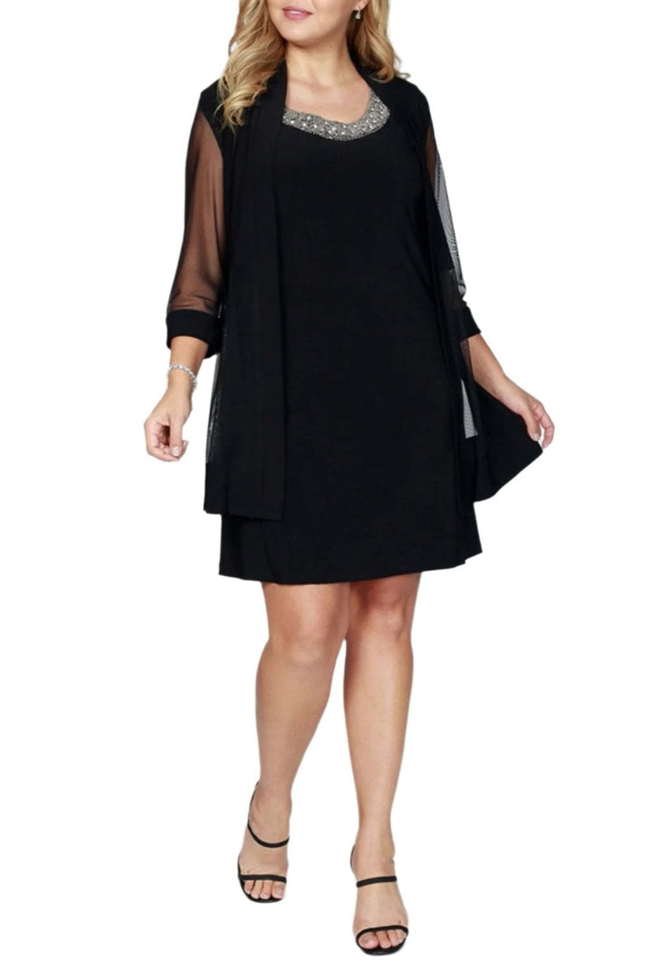 R&M Richards Embellished Panel Jacket Dress (Plus Size)-0