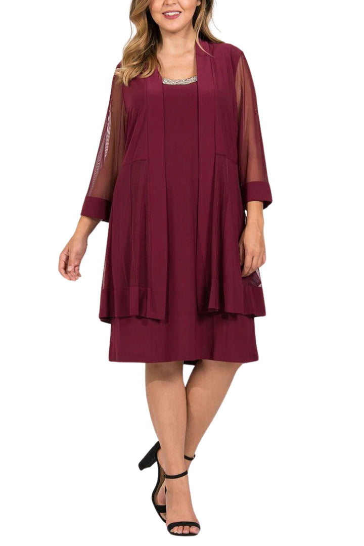 R&M Richards Embellished Panel Jacket Dress (Plus Size)-2