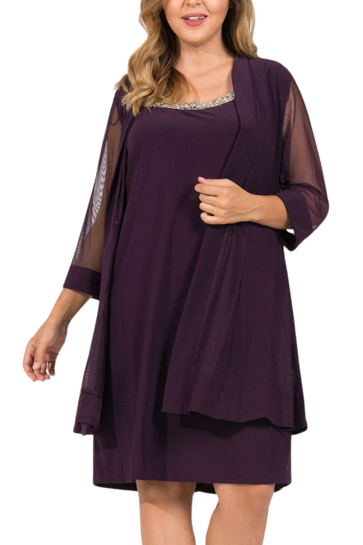 R&M Richards Embellished Panel Jacket Dress (Plus Size)-5