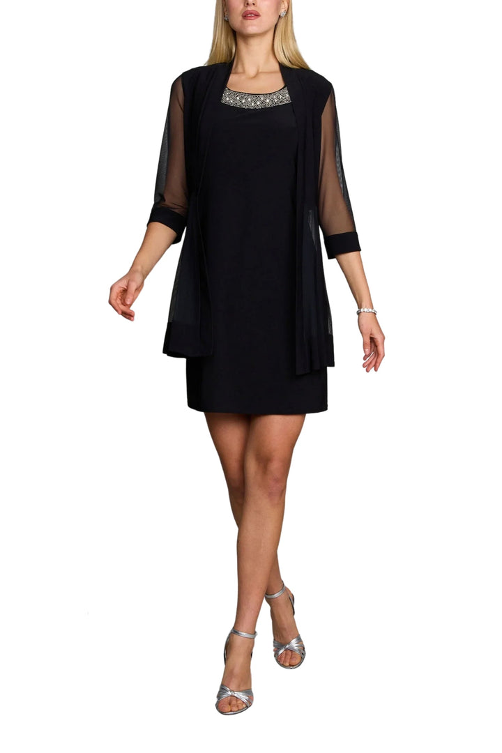 R&M Richards Embellished Panel Jacket Dress-0