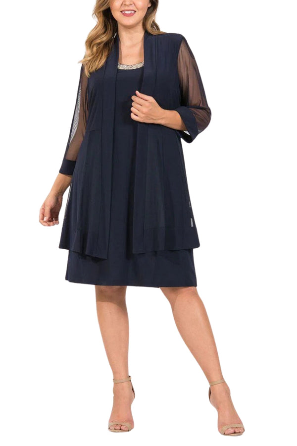 R&M Richards Embellished Panel Jacket Dress-5