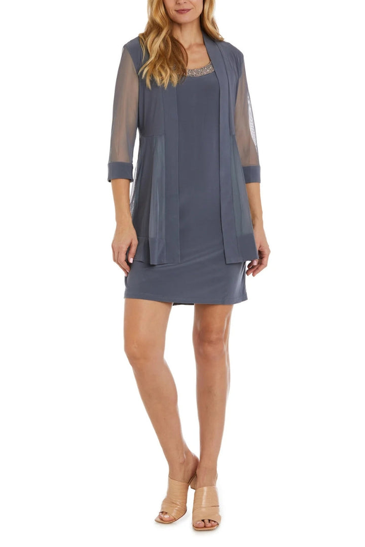 R&M Richards Embellished Panel Jacket Dress-2