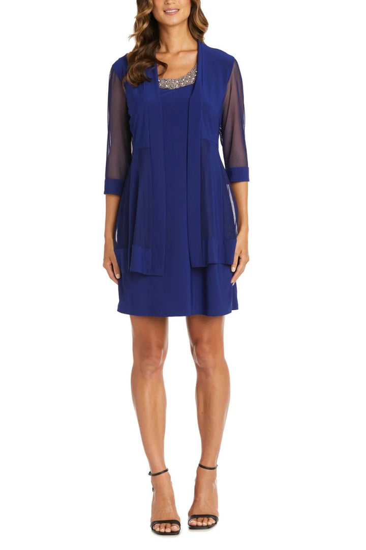R&M Richards Embellished Panel Jacket Dress-6