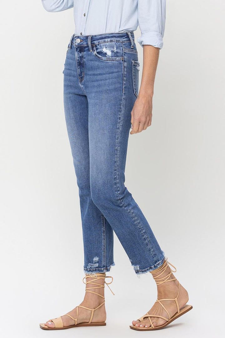 Lovervet High Rise Raw Hem Straight Jeans-2