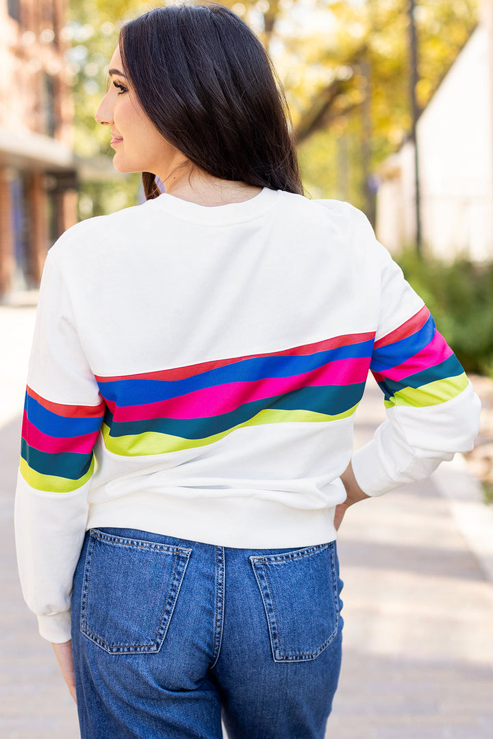 Alora Striped Accent Long Sleeve Top-1