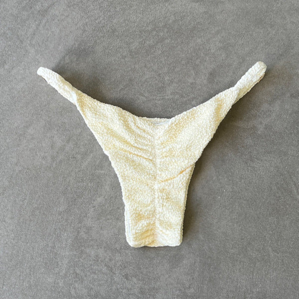 Buttercream Beehive Textured Tanga Bikini Bottom-0