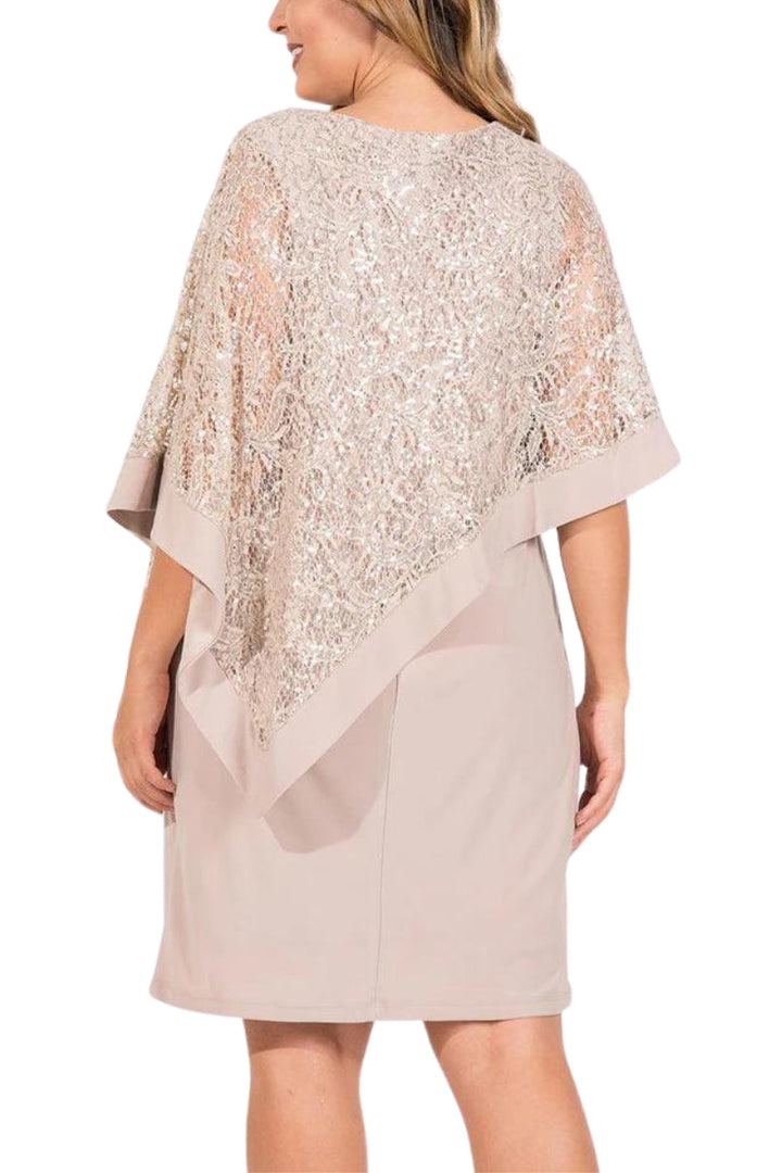 R&M Richards Boat Neck Lace Poncho Top Bodycon ITY Dress-1