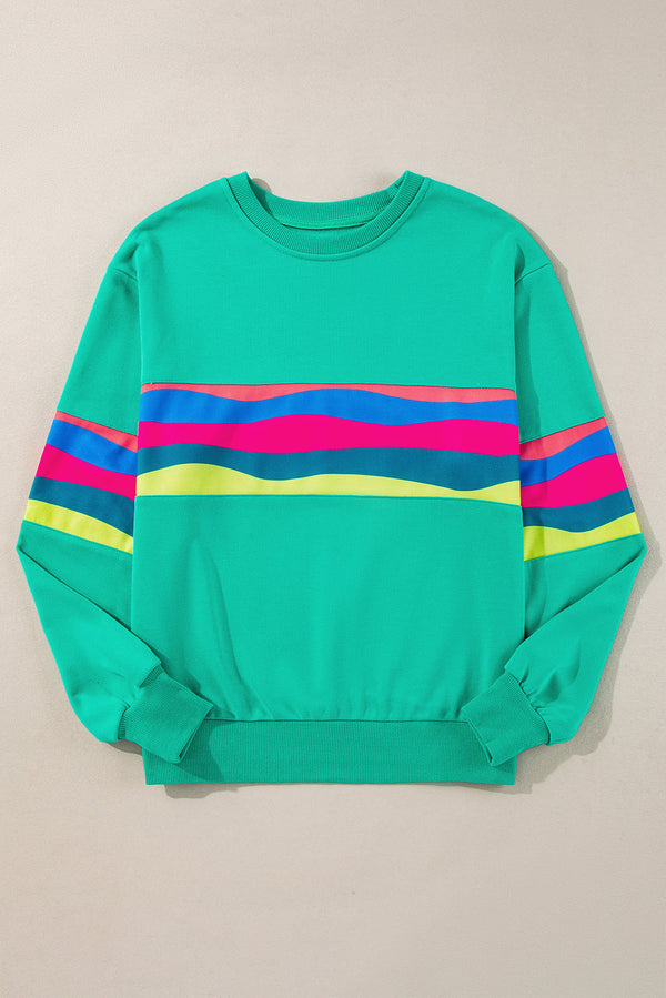 Alora Striped Accent Long Sleeve Top-5