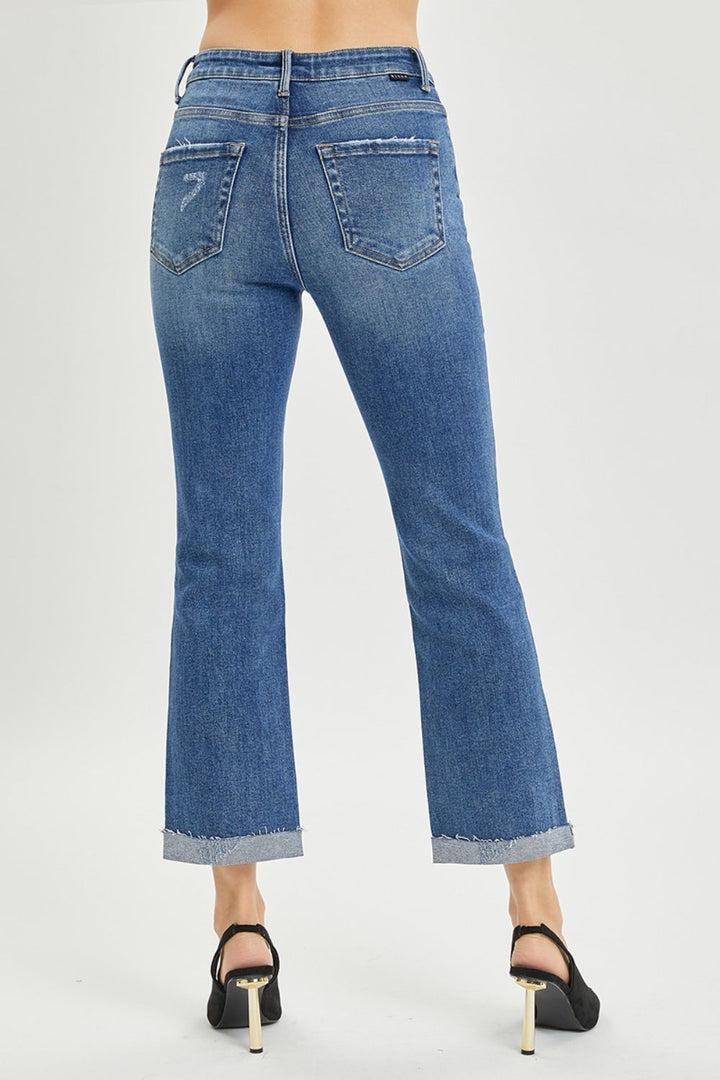 RISEN Full Size Button Fly Cropped Bootcut Jeans-1