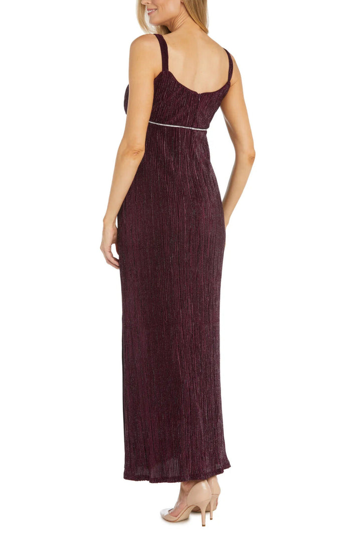 R&M Richards Long Crinkle Pleated with Rhinestone Trim Jacket Dress-4
