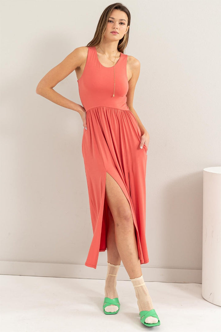 HYFVE Sleeveless Slit Midi Dress-2