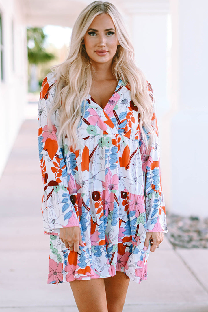 Kensley Floral Tiered Mini Dress-3