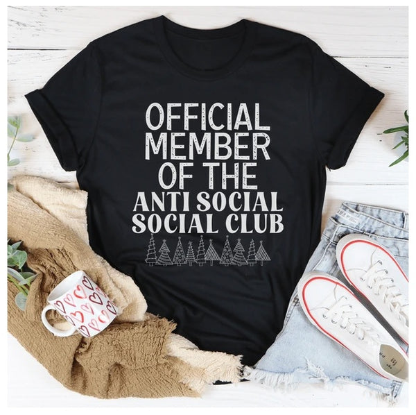 Official Member Of The Anti Social Club Christmas T-Shirt