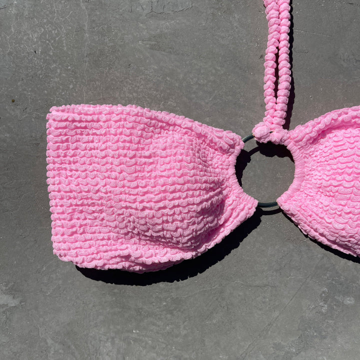 Pink Milk Shake Textured Strapless Bikini Top-1