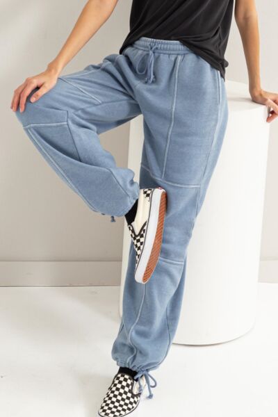 HYFVE Stitched Design Drawstring Sweatpants-2