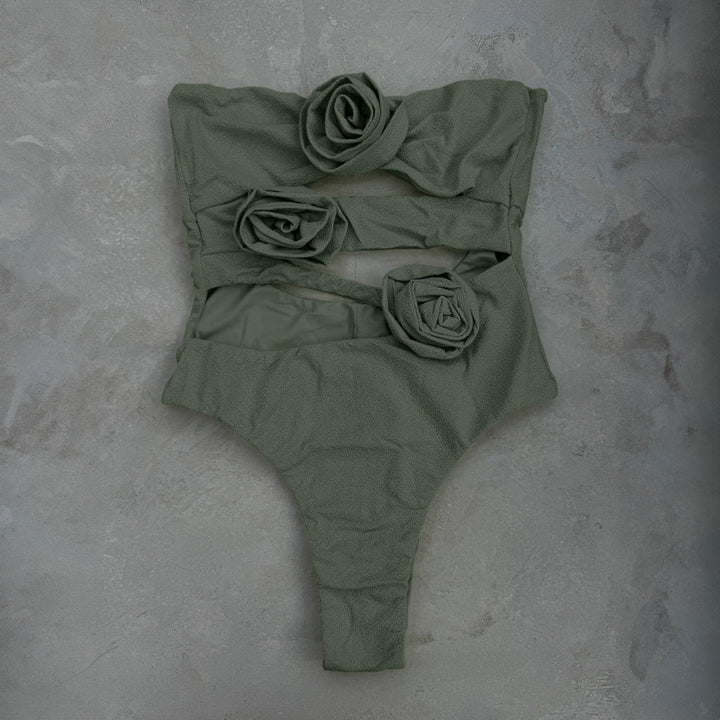 Laurice Fern Green Seashore Textured One Piece Swimsuit-0
