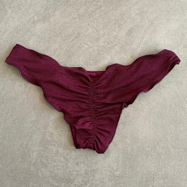 Seashore Textured Malbec Lili Ripple Bikini Bottom-0