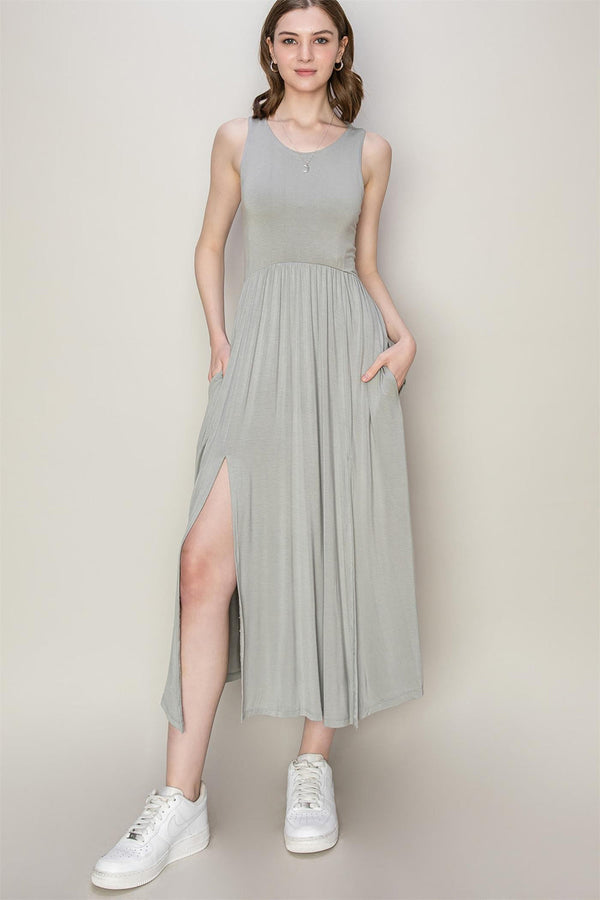 HYFVE Sleeveless Slit Midi Dress-0