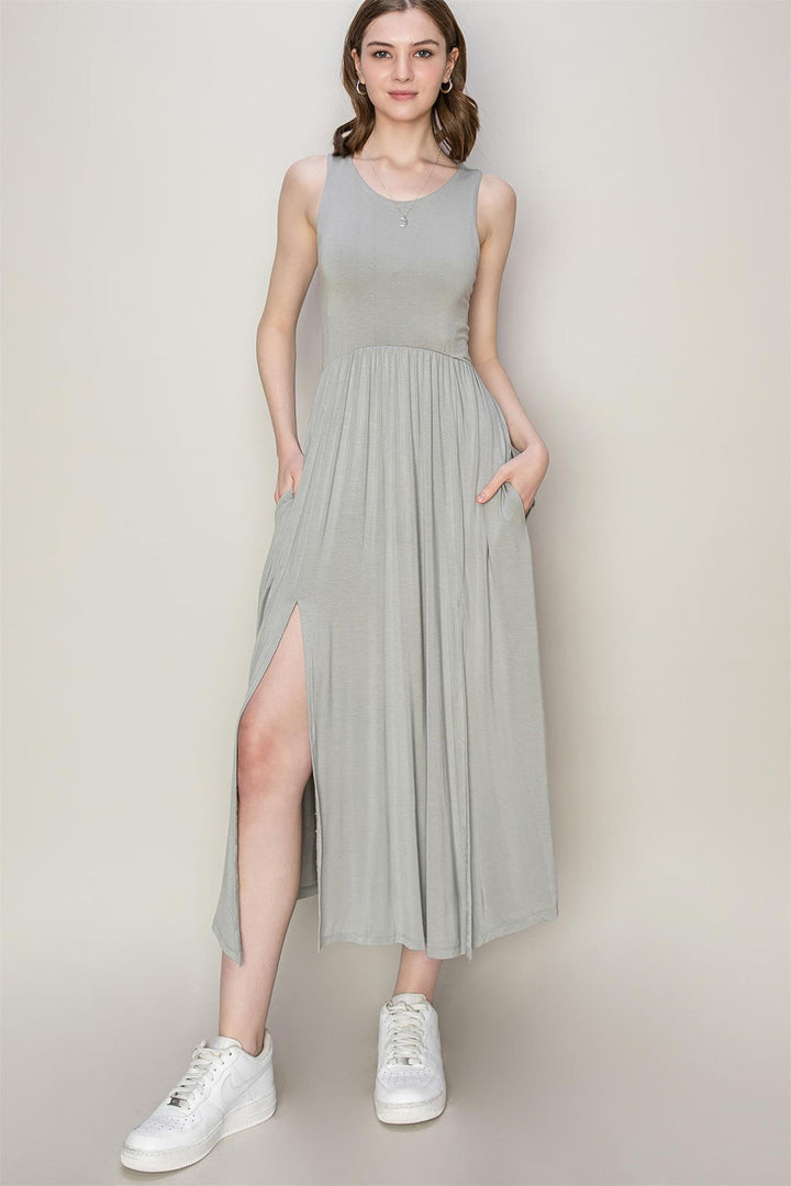 HYFVE Sleeveless Slit Midi Dress-0