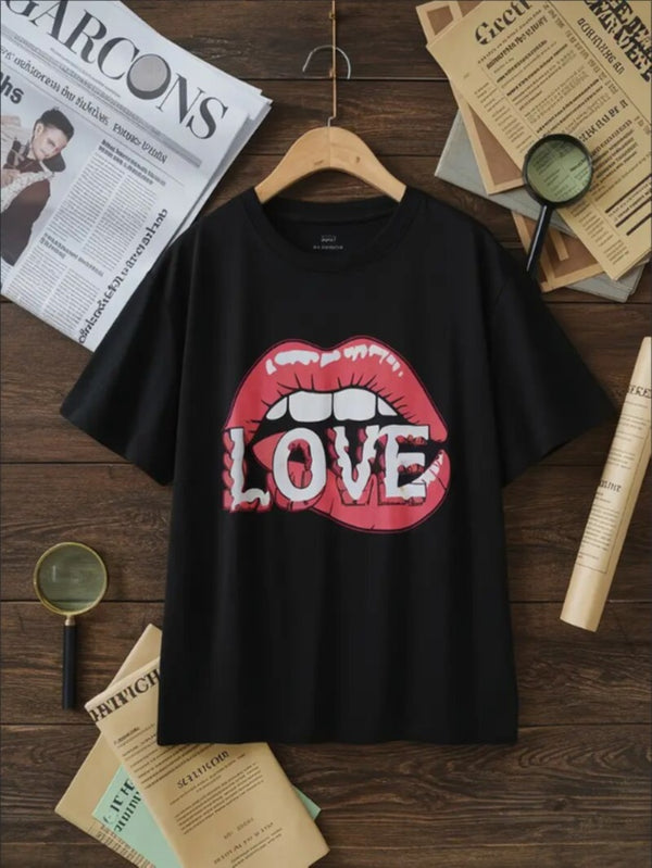 Love Valentine'S Day T-Shirt,   Couple T-Shirt, Couple Christmas, Fashion Casual T-Shirt, Short-Sleeved T-Shirt