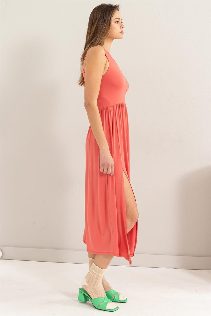 HYFVE Sleeveless Slit Midi Dress-3
