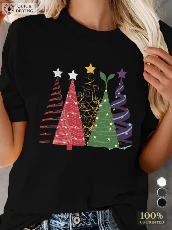 Five Stylized Christmas Trees Women's Comfit T-shirt