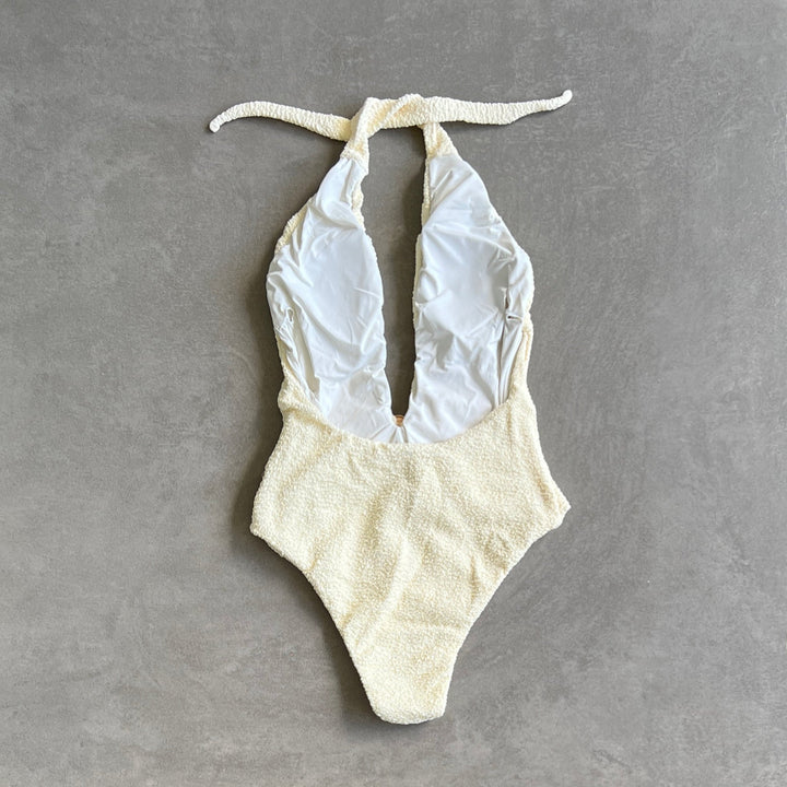 Buttercream Beehive Textured Samira One Piece Swimwear-1