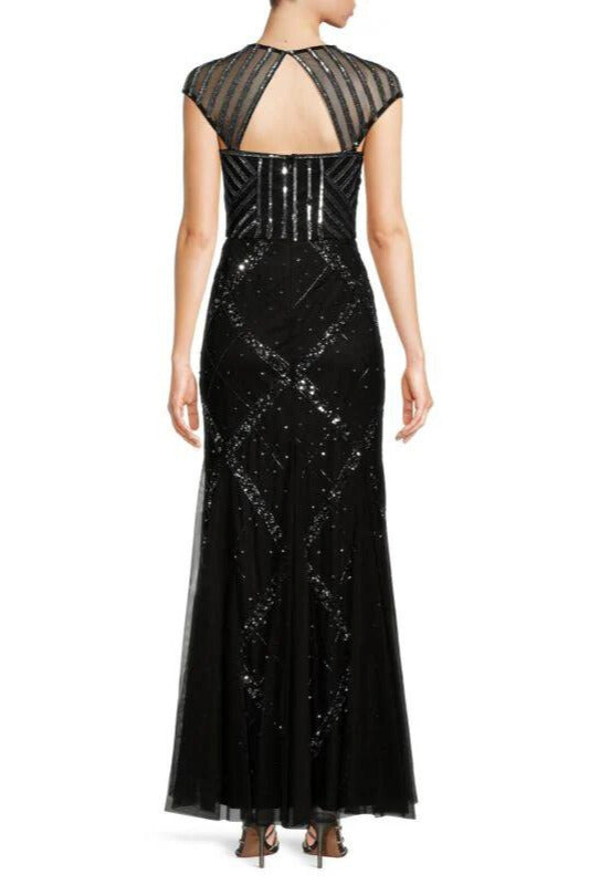 Adrianna Papell Women's Beaded Cap Sleeve Gown - Wholesale-1