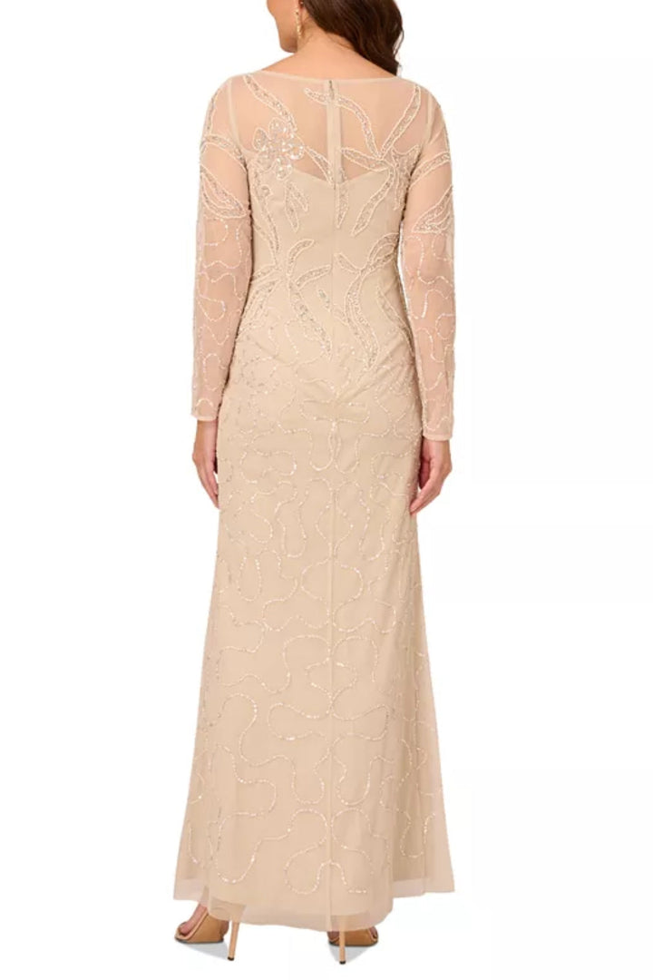 Adrianna Papell Women's Beaded Long-Sleeve Gown-1