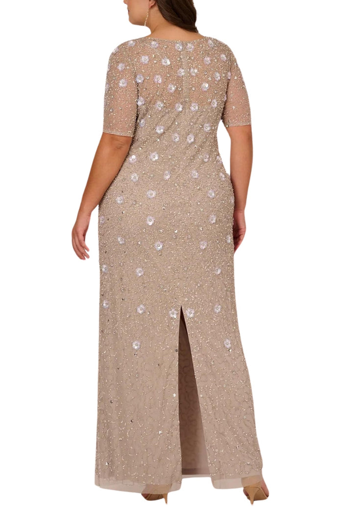 Adrianna Papell beaded mesh sheath dress (Plus Size) - Wholesale-2