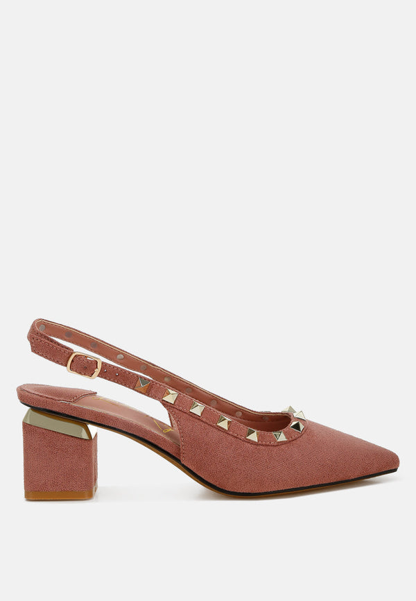 Ameya Stud Emebllished Microfiber Sandals-5