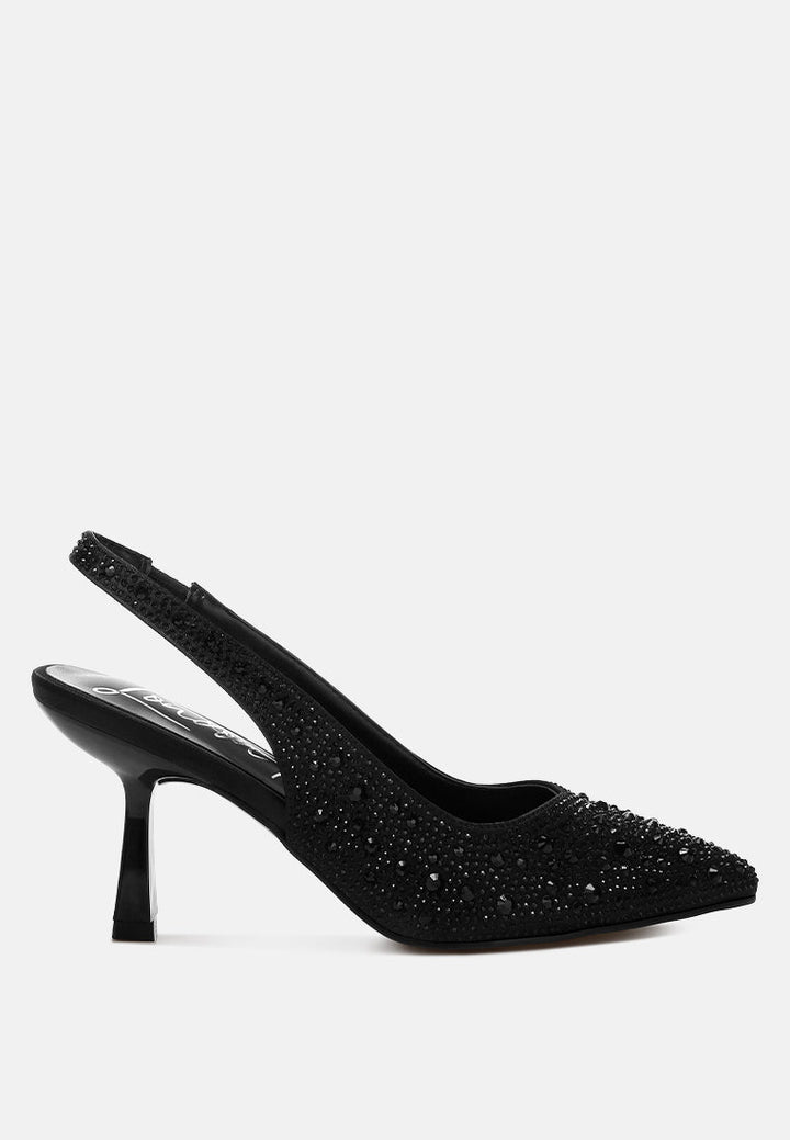 Ararki Luxurious Satin Pearl Slingback Sandals-6