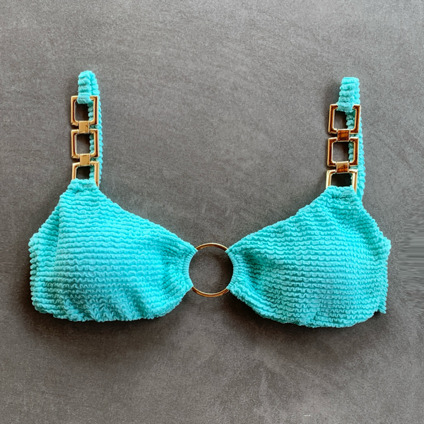 Curazao Blue Textured Mari Bikini Top-0