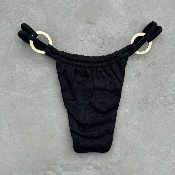 Seashore Textured Black Kayla Bikini Bottom-0
