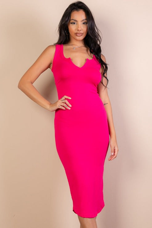 Split Neck Tank Midi Dress (CAPELLA)-0