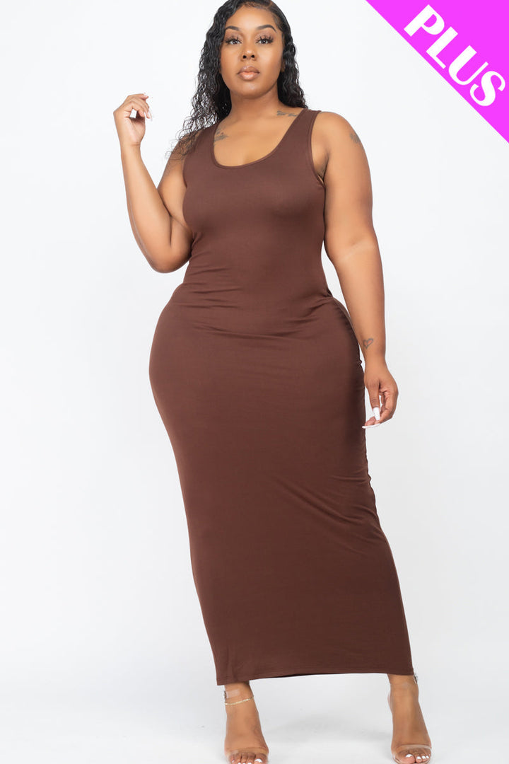Plus Size Solid Basic Maxi Dress (CAPELLA)-6