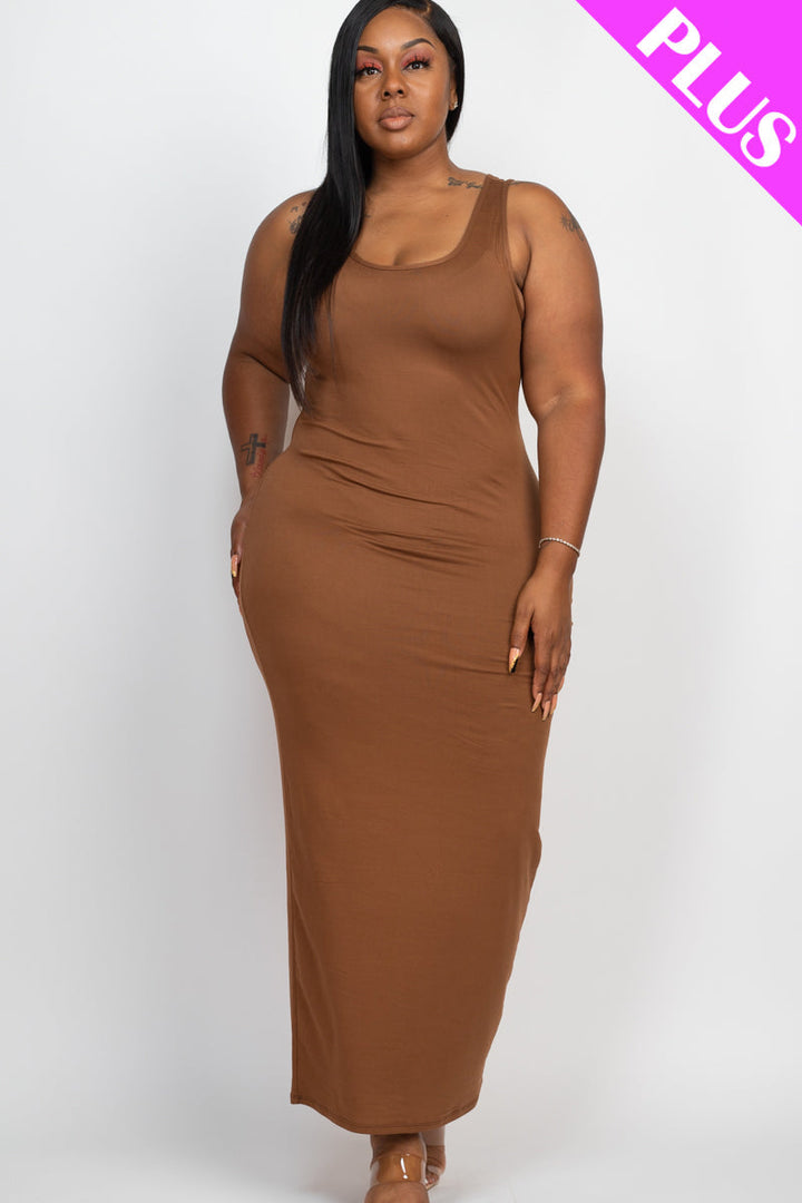 Plus Size Solid Basic Maxi Dress (CAPELLA)-7