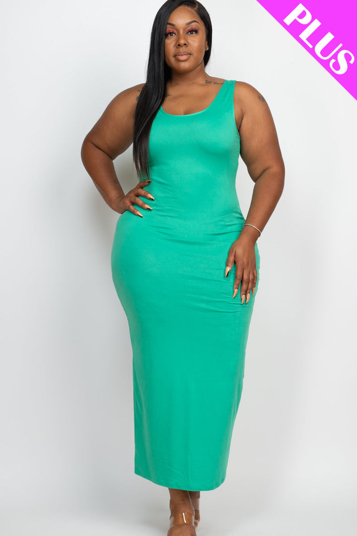Plus Size Solid Basic Maxi Dress (CAPELLA)-10