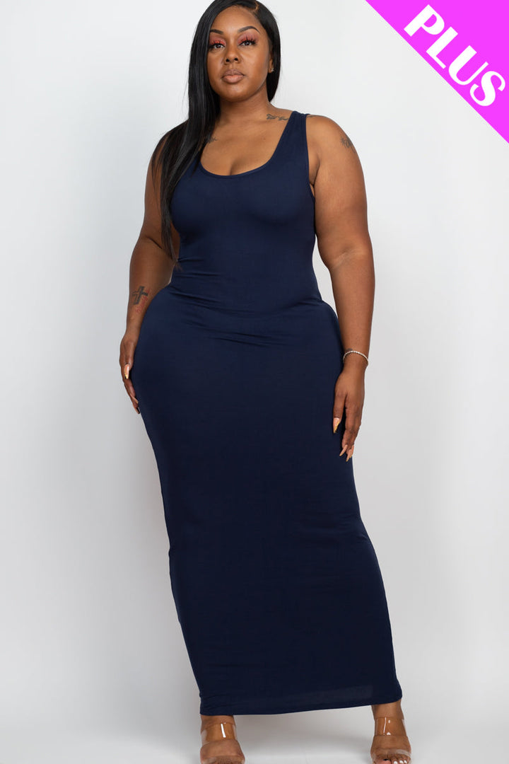 Plus Size Solid Basic Maxi Dress (CAPELLA)-13
