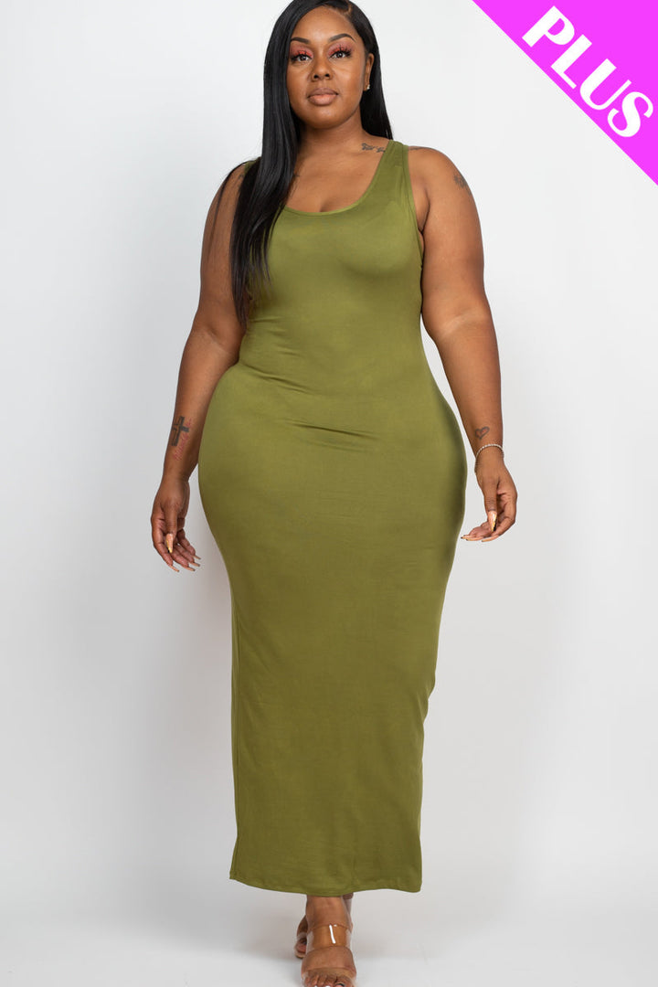 Plus Size Solid Basic Maxi Dress (CAPELLA)-14