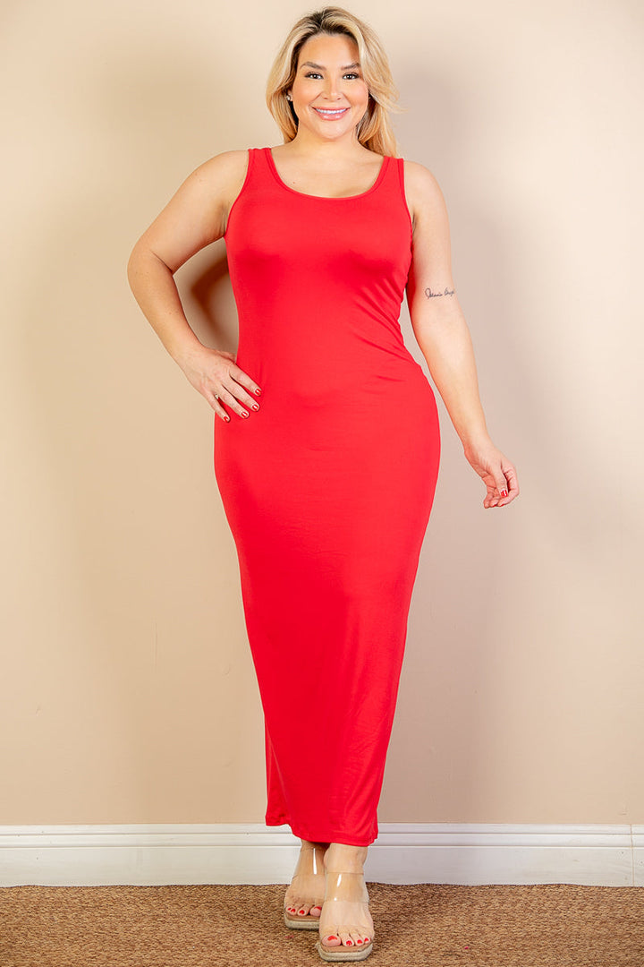 Plus Size Solid Basic Maxi Dress (CAPELLA)-0